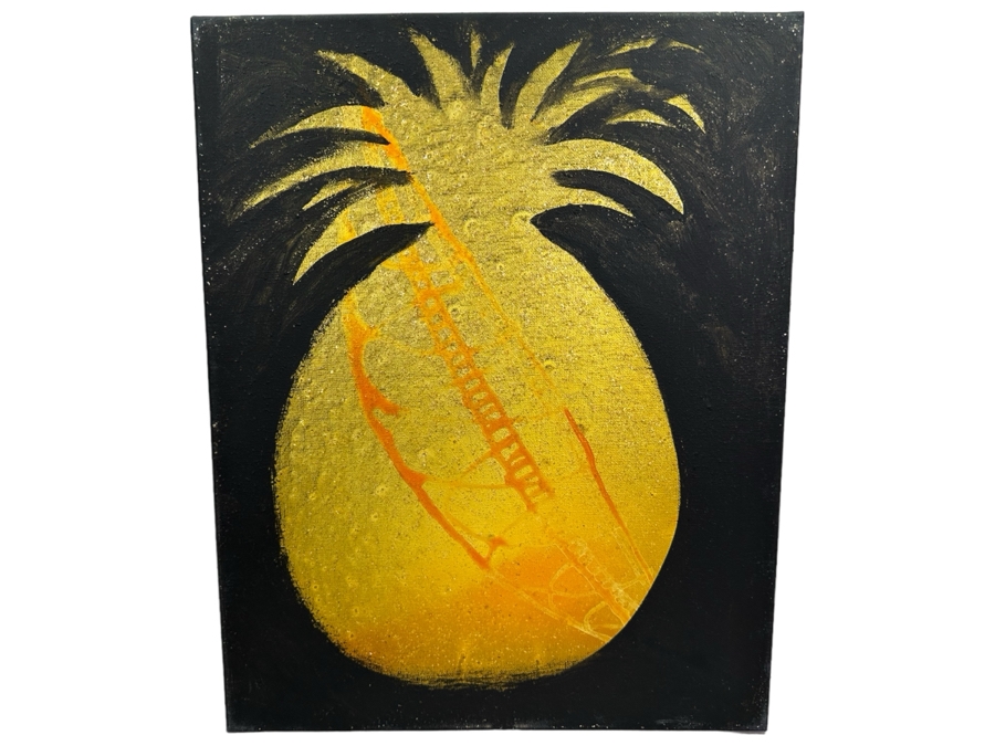 Gerrit Greve (1948-2024, Cardiff by the Sea, CA) Original Abstract Acrylic Painting On Canvas Titled 'Pineapple' 2014 Signed Verso 20' X 16' Estimate $1,000-$2,000