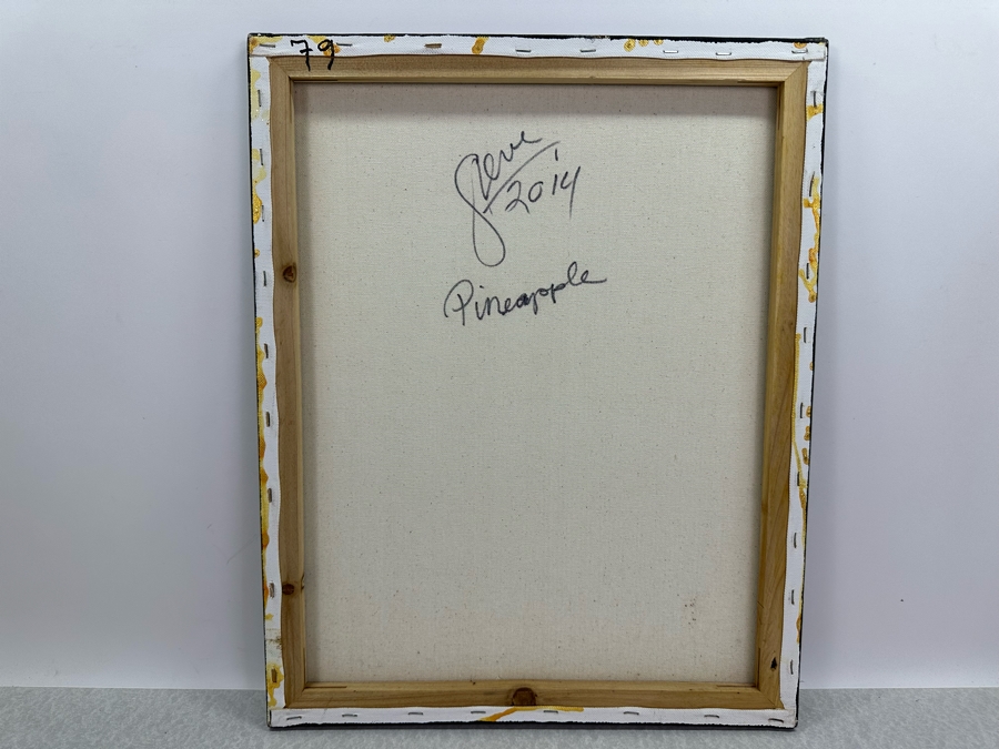 Gerrit Greve (1948-2024, Cardiff by the Sea, CA) Original Abstract Acrylic Painting On Canvas Titled 'Pineapple' 2014 Signed Verso 20' X 16' Estimate $1,000-$2,000 [Photo 4]