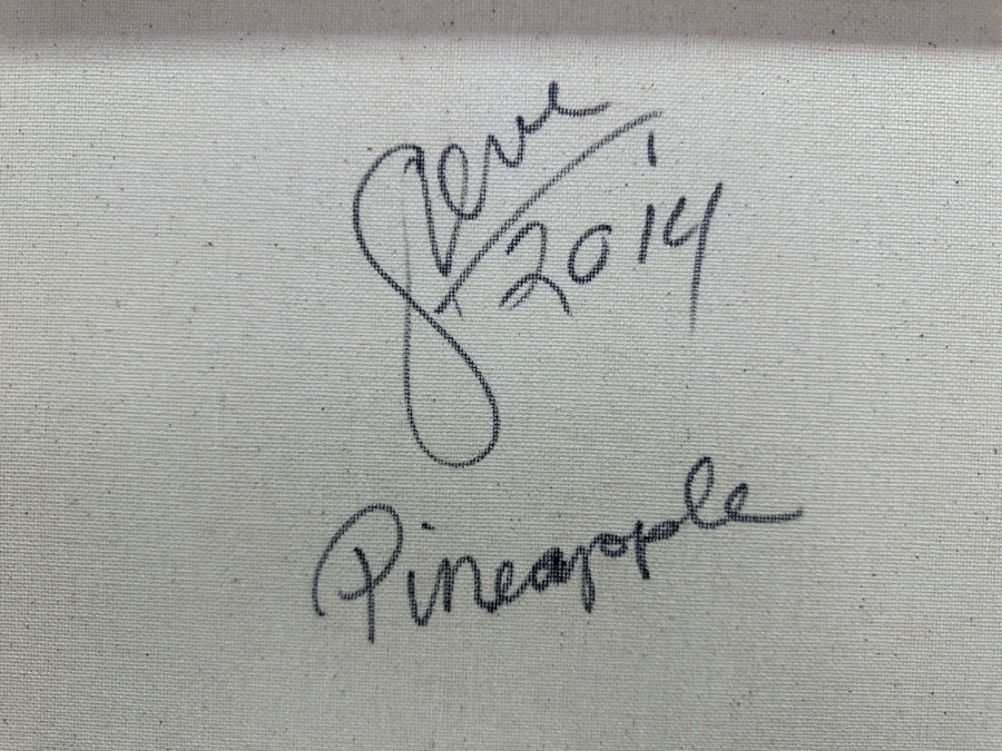 Gerrit Greve (1948-2024, Cardiff by the Sea, CA) Original Abstract Acrylic Painting On Canvas Titled 'Pineapple' 2014 Signed Verso 20' X 16' Estimate $1,000-$2,000 [Photo 5]