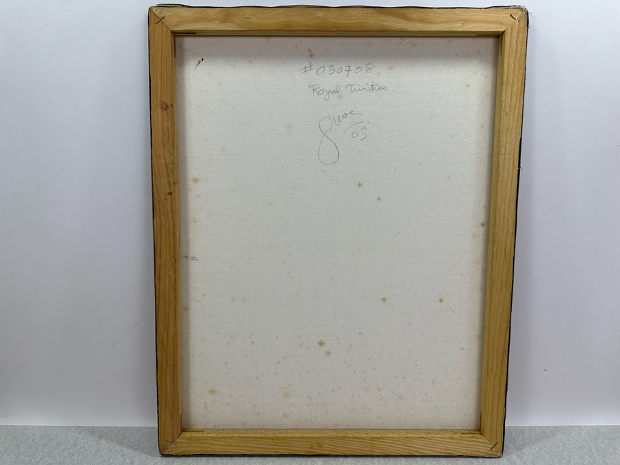 Gerrit Greve (1948-2024, Cardiff by the Sea, CA) Original Mixed Media Icon Series Acrylic Painting On Canvas Titled 'Royal Trinitree' 2003 Signed Verso 16' X 20' Estimate $1,000-$2,000 [Photo 5]