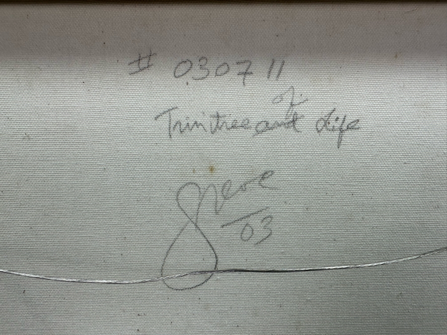 Gerrit Greve (1948-2024, Cardiff by the Sea, CA) Original Mixed Media Icon Series Acrylic Painting On Canvas Titled 'Trinitree Of Life' 2003 Signed Verso 16' X 20' Estimate $1,000-$2,000 [Photo 6]