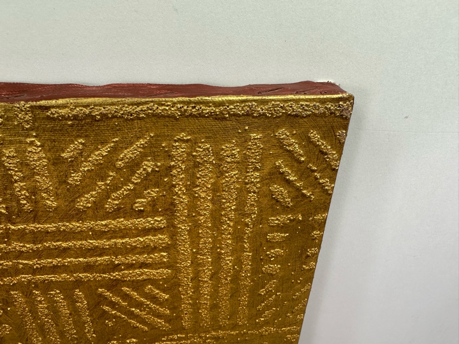 Gerrit Greve (1948-2024, Cardiff by the Sea, CA) Original Mixed Media Icon Series Acrylic Painting On Canvas Titled 'Trinitree Of Life' 2003 Signed Verso 16' X 20' Estimate $1,000-$2,000 [Photo 4]