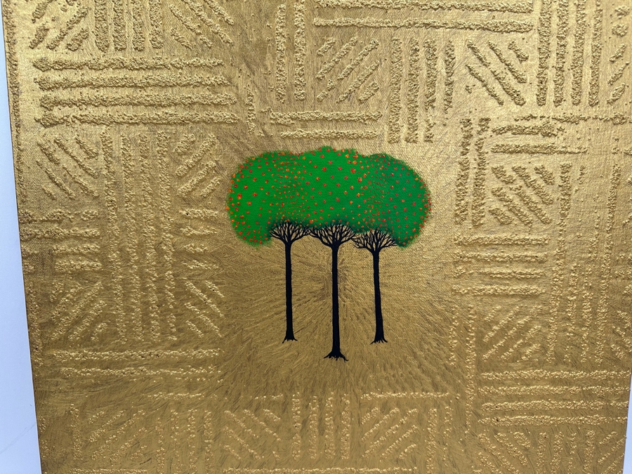 Gerrit Greve (1948-2024, Cardiff by the Sea, CA) Original Mixed Media Icon Series Acrylic Painting On Canvas Titled 'Trinitree Of Life' 2003 Signed Verso 16' X 20' Estimate $1,000-$2,000 [Photo 3]