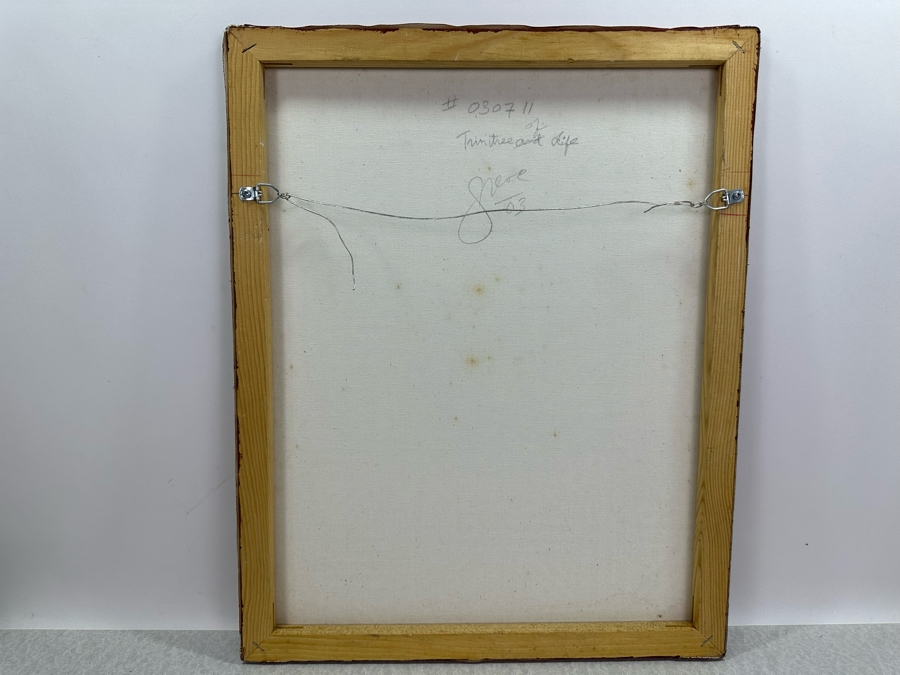 Gerrit Greve (1948-2024, Cardiff by the Sea, CA) Original Mixed Media Icon Series Acrylic Painting On Canvas Titled 'Trinitree Of Life' 2003 Signed Verso 16' X 20' Estimate $1,000-$2,000 [Photo 5]