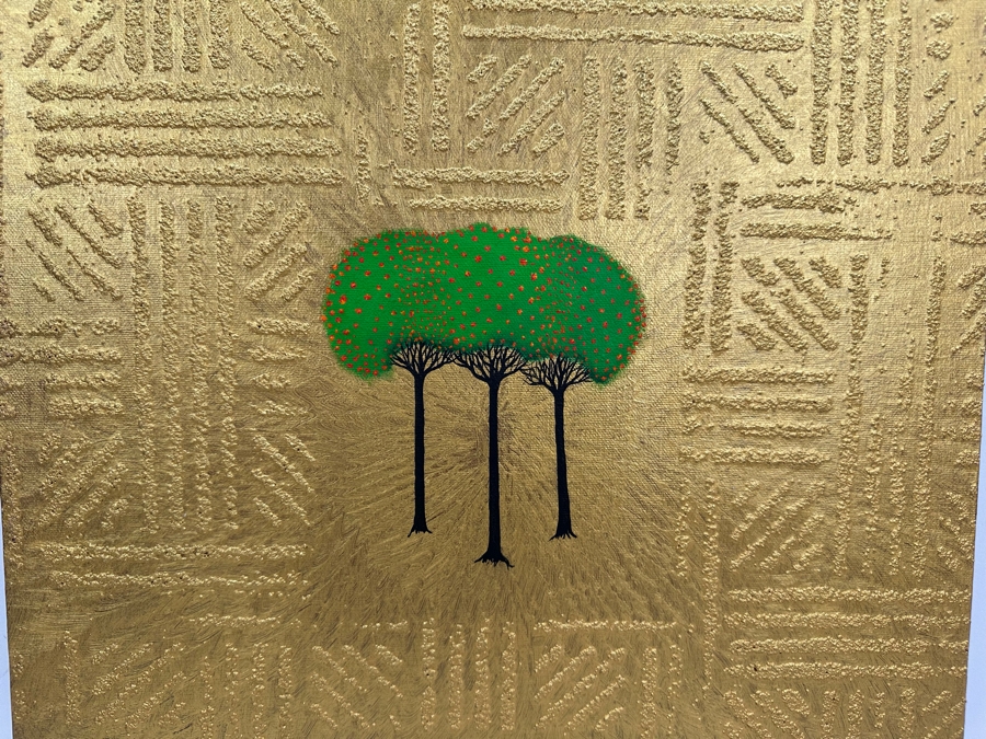 Gerrit Greve (1948-2024, Cardiff by the Sea, CA) Original Mixed Media Icon Series Acrylic Painting On Canvas Titled 'Trinitree Of Life' 2003 Signed Verso 16' X 20' Estimate $1,000-$2,000 [Photo 2]