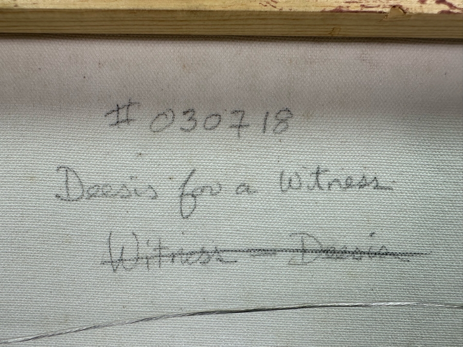 Gerrit Greve (1948-2024, Cardiff by the Sea, CA) Original Mixed Media Icon Series Acrylic Painting On Canvas Titled 'Deesis For A Witness' 2003 Signed Verso 16' X 20' Estimate $1,000-$2,000 [Photo 7]