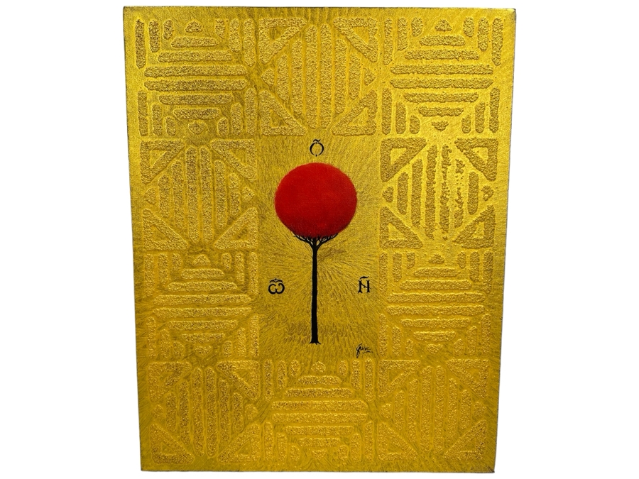 Gerrit Greve (1948-2024, Cardiff by the Sea, CA) Original Mixed Media Icon Series Acrylic Painting On Canvas Signed Front 16' X 20' Estimate $1,000-$2,000 [Photo 1]