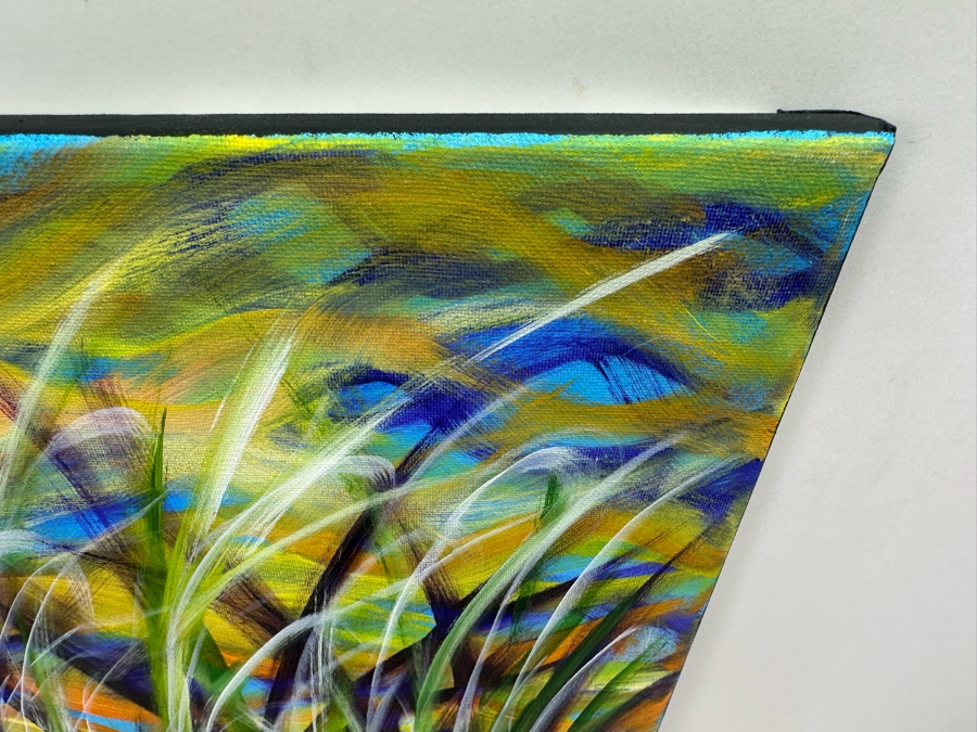 Gerrit Greve (1948-2024, Cardiff by the Sea, CA) Original Ocean Reeds Acrylic Painting On Canvas Signed Front 20' X 16' Estimate $1,000-$2,000 [Photo 4]