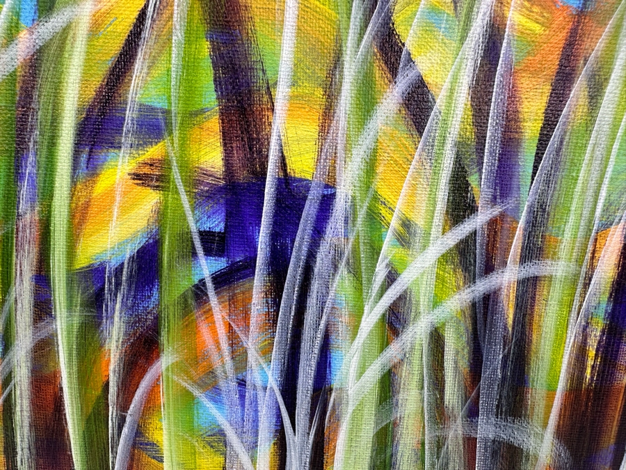 Gerrit Greve (1948-2024, Cardiff by the Sea, CA) Original Ocean Reeds Acrylic Painting On Canvas Signed Front 20' X 16' Estimate $1,000-$2,000 [Photo 3]