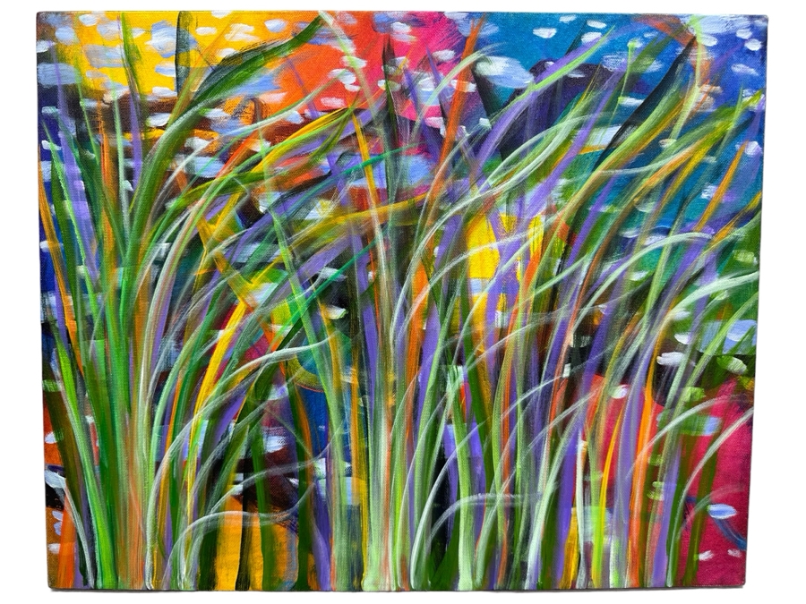 Gerrit Greve (1948-2024, Cardiff by the Sea, CA) Original Ocean Reeds Acrylic Painting On Canvas 2019 Signed Verso 20' X 16'	 Estimate $1,000-$2,000 [Photo 1]
