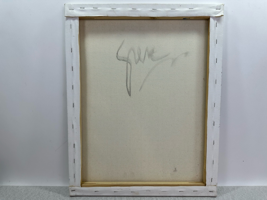 Gerrit Greve (1948-2024, Cardiff by the Sea, CA) Original Abstract Calligraphy Acrylic Painting On Canvas Signed Verso 16' X 20' Estimate $1,000-$2,000 [Photo 6]