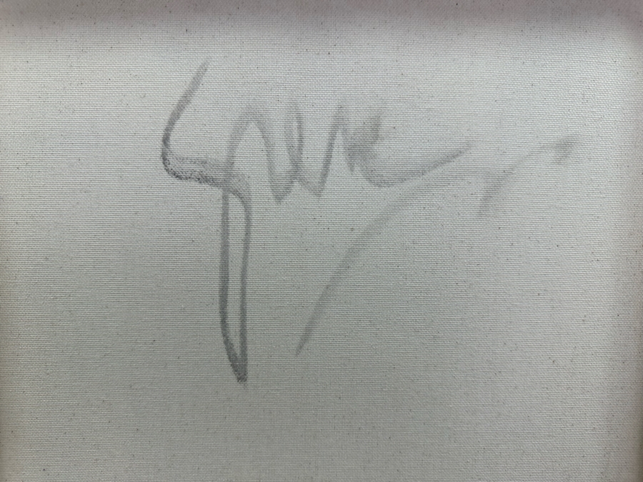 Gerrit Greve (1948-2024, Cardiff by the Sea, CA) Original Abstract Calligraphy Acrylic Painting On Canvas Signed Verso 16' X 20' Estimate $1,000-$2,000 [Photo 5]