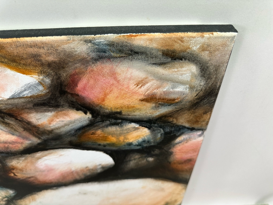 Gerrit Greve (1948-2024, Cardiff by the Sea, CA) Original Abstract Acrylic Painting On Canvas Titled 'Water Rocks 36' 2019 Signed Verso 20' X 16' Estimate $1,000-$2,000 [Photo 5]