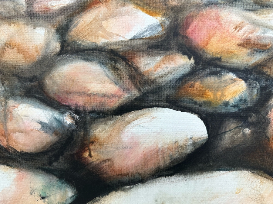 Gerrit Greve (1948-2024, Cardiff by the Sea, CA) Original Abstract Acrylic Painting On Canvas Titled 'Water Rocks 36' 2019 Signed Verso 20' X 16' Estimate $1,000-$2,000 [Photo 8]