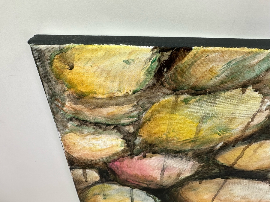 Gerrit Greve (1948-2024, Cardiff by the Sea, CA) Original Abstract Acrylic Painting On Canvas Titled 'Water Rocks 34' 2019 Signed Verso 20' X 16' Estimate $1,000-$2,000 [Photo 4]