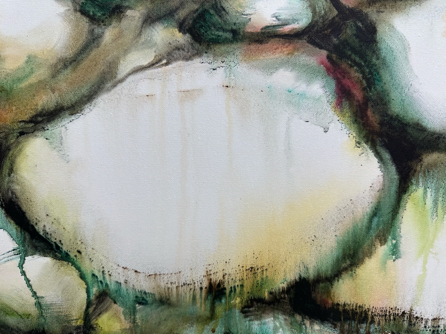 Gerrit Greve (1948-2024, Cardiff by the Sea, CA) Original Abstract Acrylic Painting On Canvas Titled 'Water Rocks 35' 2019 Signed Verso 20' X 16' Estimate $1,000-$2,000 [Photo 2]