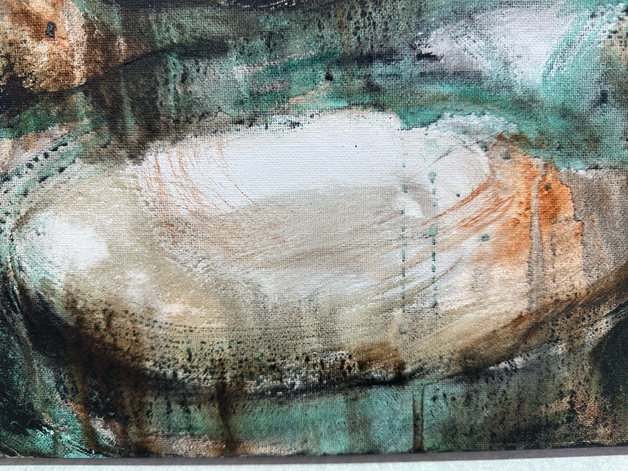 Gerrit Greve (1948-2024, Cardiff by the Sea, CA) Original Abstract Acrylic Painting On Canvas Titled 'Water Rocks 33' 2019 Signed Verso 20' X 16' Estimate $1,000-$2,000 [Photo 2]