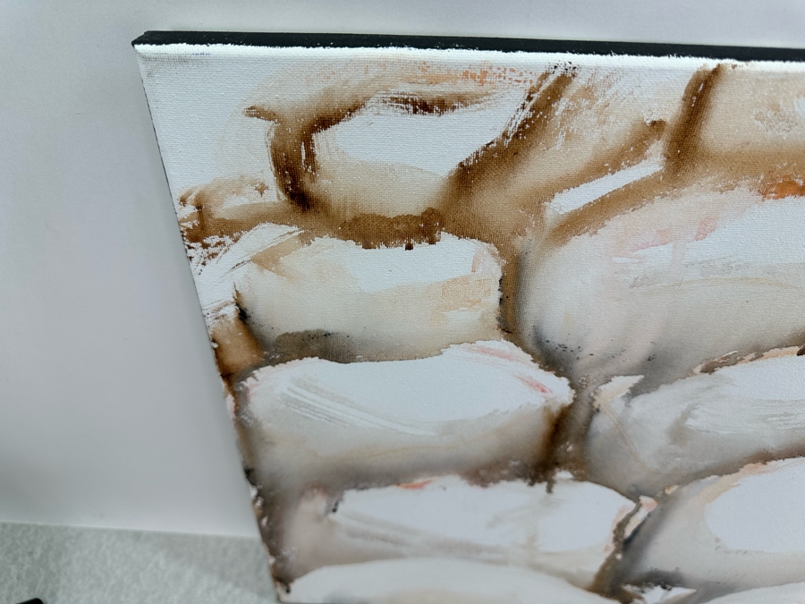 Gerrit Greve (1948-2024, Cardiff by the Sea, CA) Original Abstract Acrylic Painting On Canvas Titled 'Water Rocks 32' 2019 Signed Verso 20' X 16' Estimate $1,000-$2,000 [Photo 4]