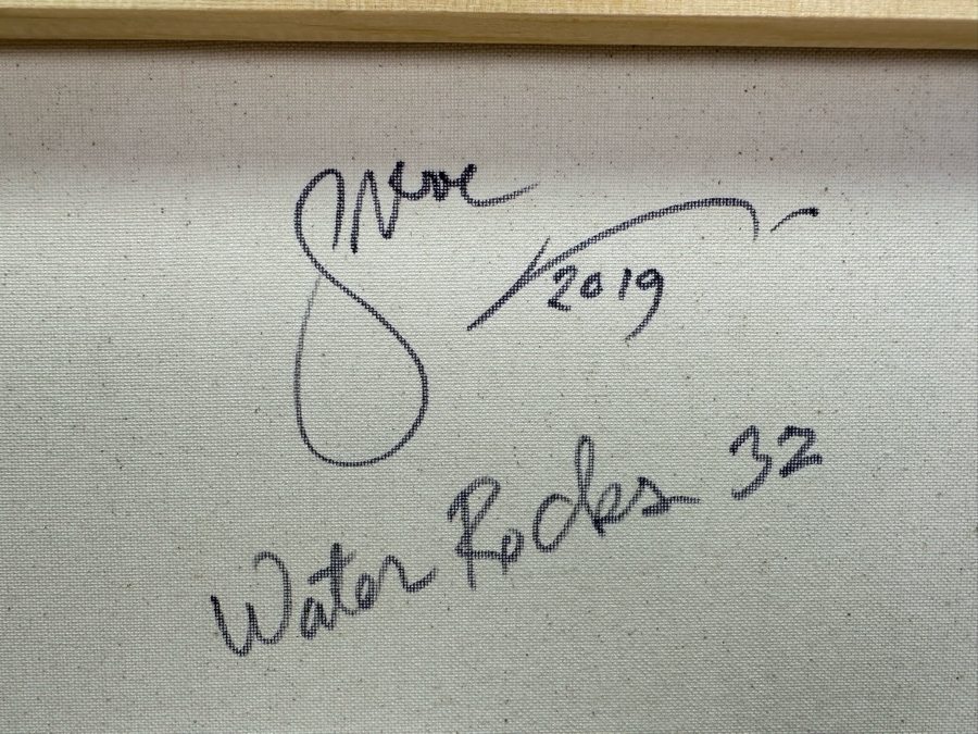 Gerrit Greve (1948-2024, Cardiff by the Sea, CA) Original Abstract Acrylic Painting On Canvas Titled 'Water Rocks 32' 2019 Signed Verso 20' X 16' Estimate $1,000-$2,000 [Photo 6]