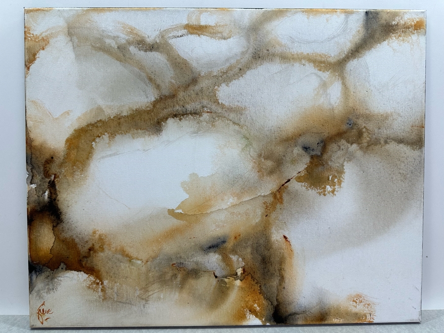 Gerrit Greve (1948-2024, Cardiff by the Sea, CA) Original Abstract Acrylic Painting On Canvas Titled 'Water Rocks 31' 2019 Signed Verso 20' X 16' Estimate $1,000-$2,000 [Photo 4]