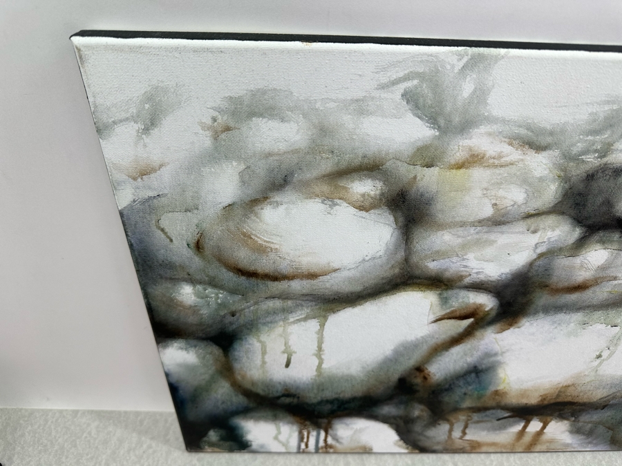 Gerrit Greve (1948-2024, Cardiff by the Sea, CA) Original Abstract Acrylic Painting On Canvas Titled 'Water Rocks 30' 2019 Signed Verso 20' X 16' Estimate $1,000-$2,000 [Photo 4]