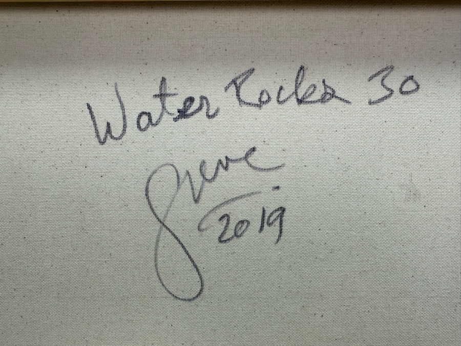 Gerrit Greve (1948-2024, Cardiff by the Sea, CA) Original Abstract Acrylic Painting On Canvas Titled 'Water Rocks 30' 2019 Signed Verso 20' X 16' Estimate $1,000-$2,000 [Photo 6]