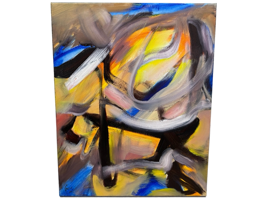 Gerrit Greve (1948-2024, Cardiff by the Sea, CA) Original Abstract Acrylic Painting On Canvas 2019 Signed Verso 16' X 20' Estimate $1,000-$2,000 [Photo 1]
