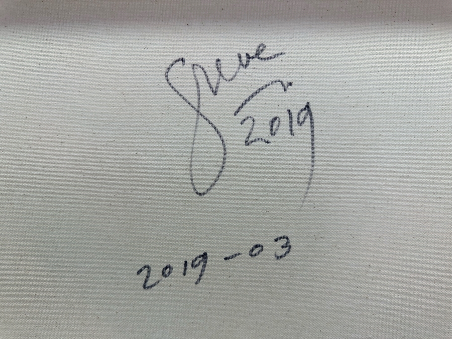 Gerrit Greve (1948-2024, Cardiff by the Sea, CA) Original Abstract Acrylic Painting On Canvas 2019 Signed Verso 16' X 20' Estimate $1,000-$2,000 [Photo 7]