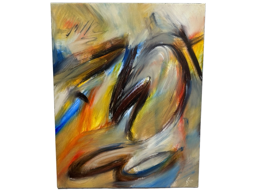 Gerrit Greve (1948-2024, Cardiff by the Sea, CA) Original Abstract Acrylic Painting On Canvas 2019 Signed Verso 16' X 20' Estimate $1,000-$2,000 [Photo 1]