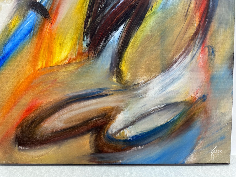 Gerrit Greve (1948-2024, Cardiff by the Sea, CA) Original Abstract Acrylic Painting On Canvas 2019 Signed Verso 16' X 20' Estimate $1,000-$2,000 [Photo 4]