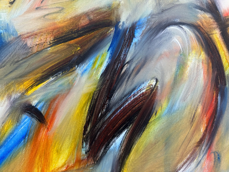 Gerrit Greve (1948-2024, Cardiff by the Sea, CA) Original Abstract Acrylic Painting On Canvas 2019 Signed Verso 16' X 20' Estimate $1,000-$2,000 [Photo 2]