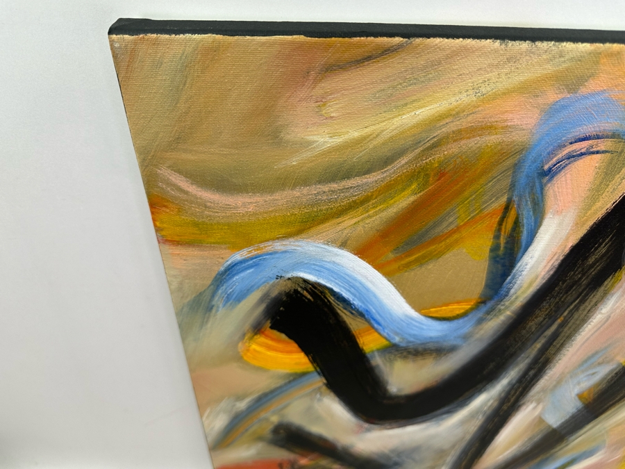 Gerrit Greve (1948-2024, Cardiff by the Sea, CA) Original Abstract Acrylic Painting On Canvas 2019 Signed Verso 16' X 20' Estimate $1,000-$2,000 [Photo 6]