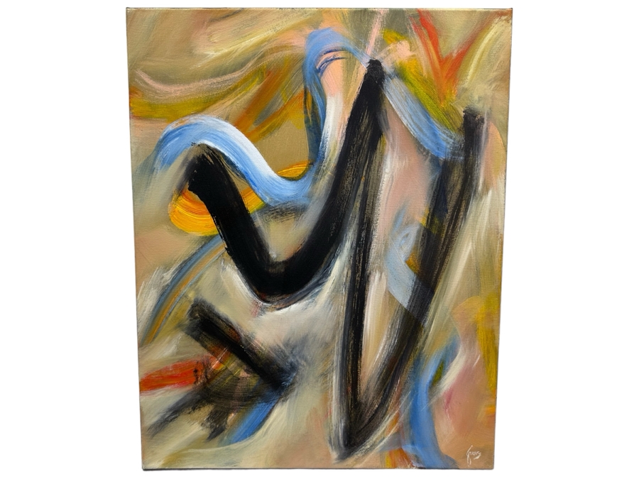 Gerrit Greve (1948-2024, Cardiff by the Sea, CA) Original Abstract Acrylic Painting On Canvas 2019 Signed Verso 16' X 20' Estimate $1,000-$2,000 [Photo 1]