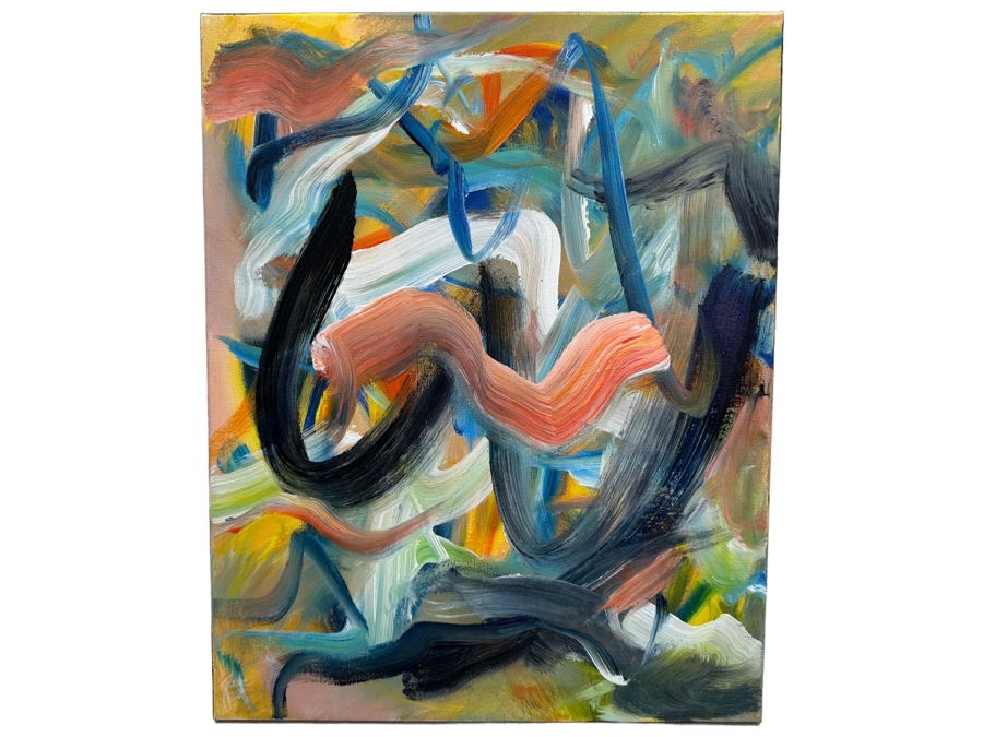 Gerrit Greve (1948-2024, Cardiff by the Sea, CA) Original Abstract Acrylic Painting On Canvas 2019 Signed Verso 16' X 20' Estimate $1,000-$2,000 [Photo 1]