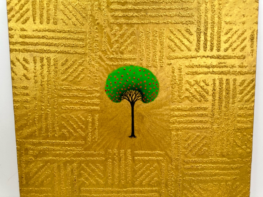 Gerrit Greve (1948-2024, Cardiff by the Sea, CA) Original Mixed Media Icon Series Acrylic Painting On Canvas Titled 'Tree Of The Blessed' 2003 Signed Verso 16' X 20' Estimate $1,000-$2,000 [Photo 2]