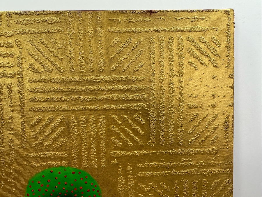 Gerrit Greve (1948-2024, Cardiff by the Sea, CA) Original Mixed Media Icon Series Acrylic Painting On Canvas Titled 'Tree Of The Blessed' 2003 Signed Verso 16' X 20' Estimate $1,000-$2,000 [Photo 3]