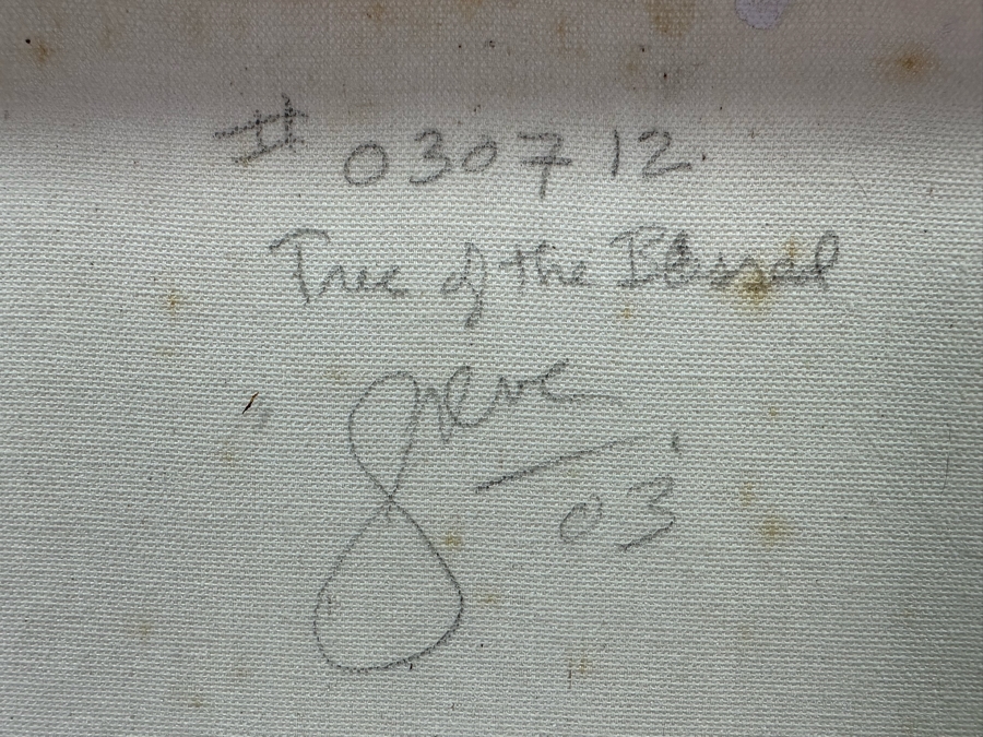 Gerrit Greve (1948-2024, Cardiff by the Sea, CA) Original Mixed Media Icon Series Acrylic Painting On Canvas Titled 'Tree Of The Blessed' 2003 Signed Verso 16' X 20' Estimate $1,000-$2,000 [Photo 6]