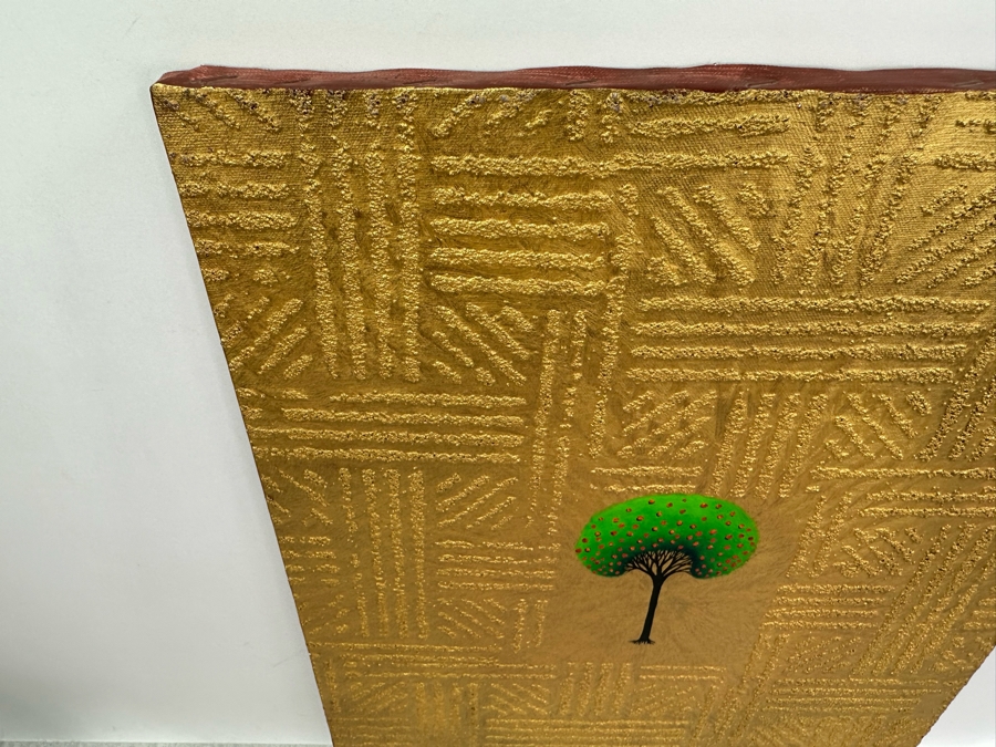 Gerrit Greve (1948-2024, Cardiff by the Sea, CA) Original Mixed Media Icon Series Acrylic Painting On Canvas Titled 'Tree Of The Blessed' 2003 Signed Verso 16' X 20' Estimate $1,000-$2,000 [Photo 4]