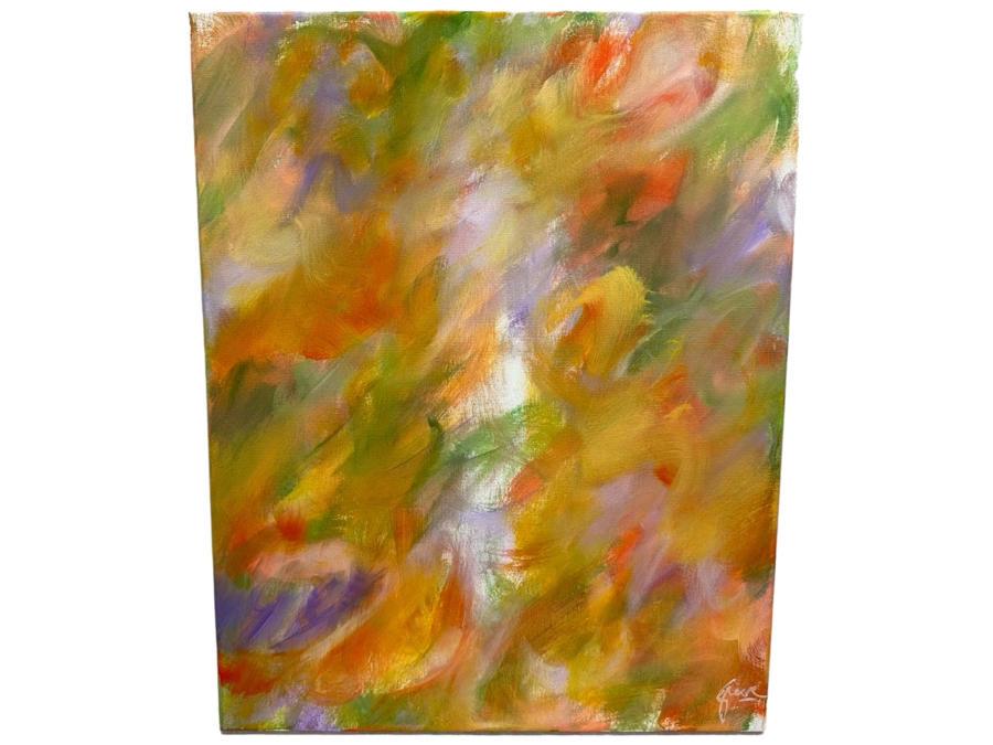 Gerrit Greve (1948-2024, Cardiff by the Sea, CA) Original Abstract Acrylic Painting On Canvas 2018 Signed Front & Verso 16' X 20' Estimate $1,000-$2,000 [Photo 1]