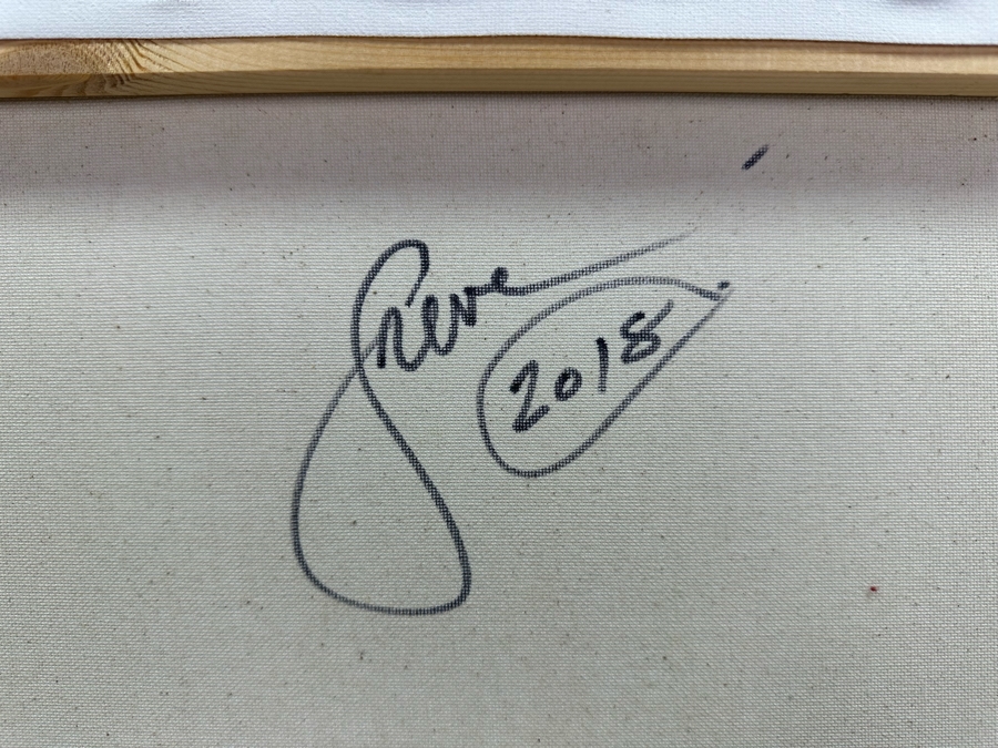 Gerrit Greve (1948-2024, Cardiff by the Sea, CA) Original Abstract Acrylic Painting On Canvas 2018 Signed Front & Verso 16' X 20' Estimate $1,000-$2,000 [Photo 7]