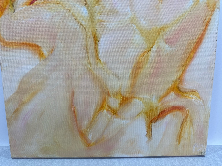 Gerrit Greve (1948-2024, Cardiff by the Sea, CA) Original Abstract Nude Woman Acrylic Painting On Canvas Signed Front 16' X 20' Estimate $1,000-$2,000 [Photo 3]