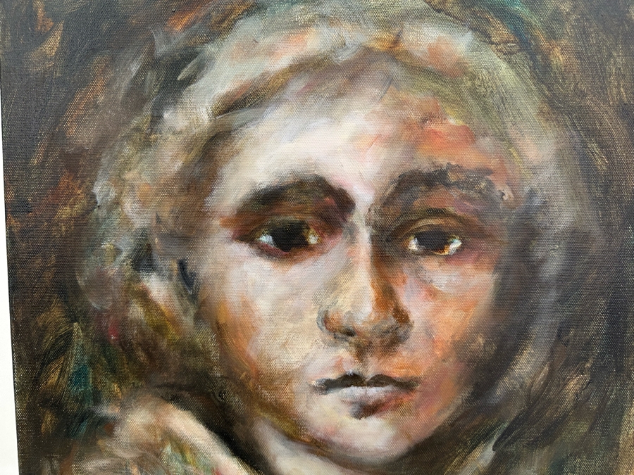 Gerrit Greve (1948-2024, Cardiff by the Sea, CA) Original Abstract Portrait Acrylic Painting On Canvas 2017 Signed Verso 16' X 20' Estimate $1,000-$2,000 [Photo 2]