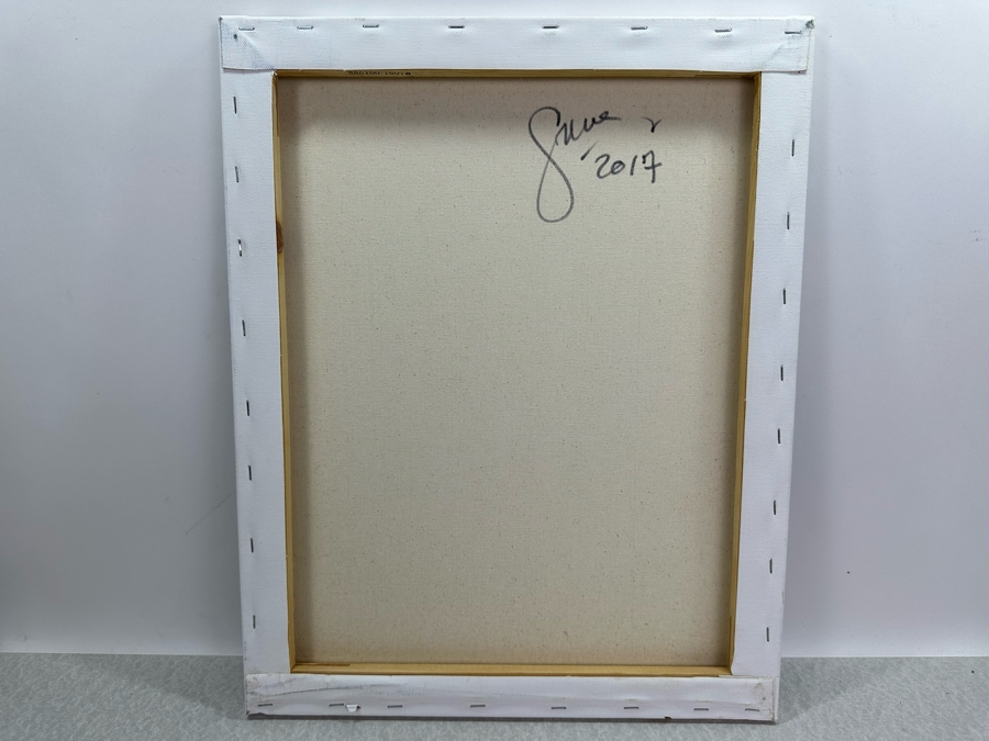 Gerrit Greve (1948-2024, Cardiff by the Sea, CA) Original Abstract Portrait Acrylic Painting On Canvas 2017 Signed Verso 16' X 20' Estimate $1,000-$2,000 [Photo 5]