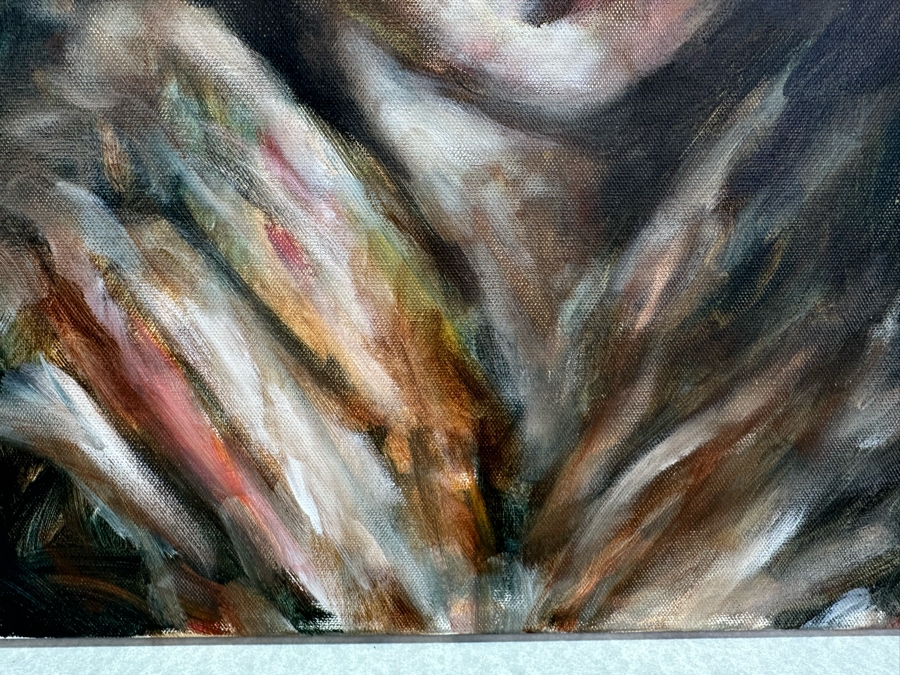 Gerrit Greve (1948-2024, Cardiff by the Sea, CA) Original Abstract Portrait Acrylic Painting On Canvas 2017 Signed Verso 16' X 20' Estimate $1,000-$2,000 [Photo 4]