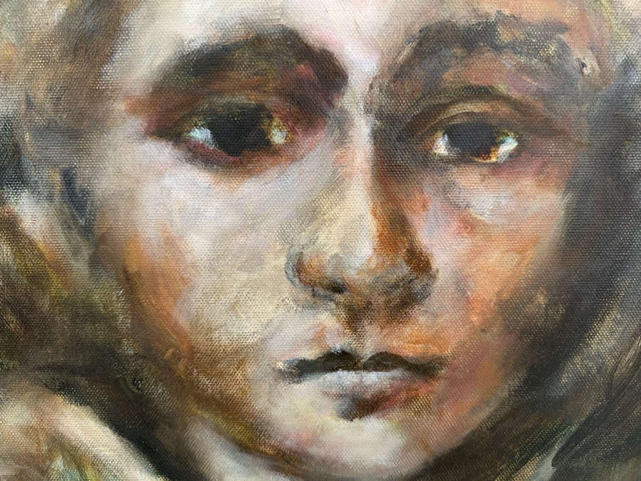 Gerrit Greve (1948-2024, Cardiff by the Sea, CA) Original Abstract Portrait Acrylic Painting On Canvas 2017 Signed Verso 16' X 20' Estimate $1,000-$2,000 [Photo 3]