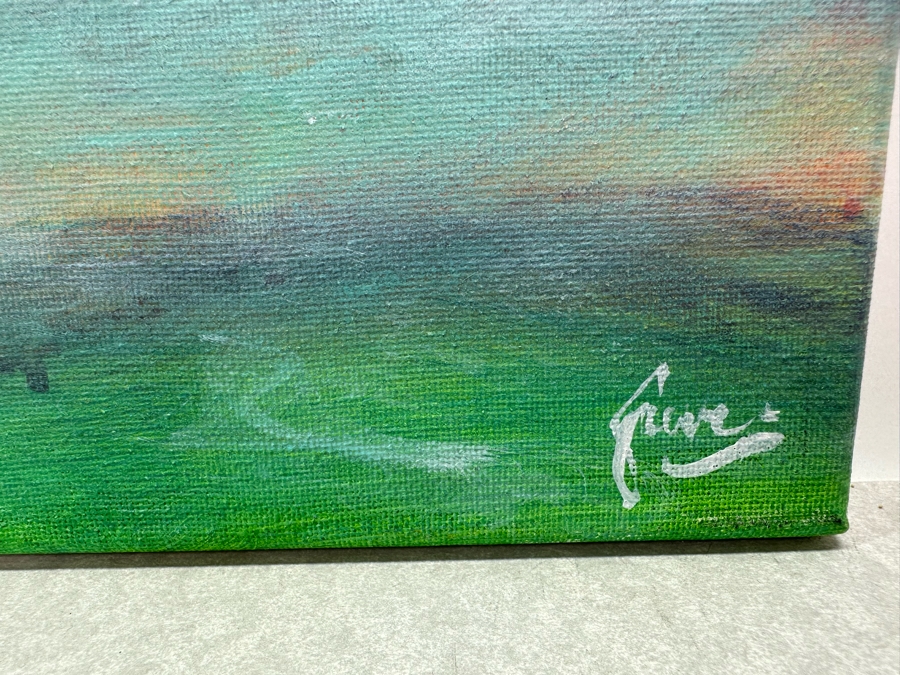 Gerrit Greve (1948-2024, Cardiff by the Sea, CA) Original Abstract Ocean Waves Acrylic Painting On Canvas Signed Front 16' X 20' Estimate $1,000-$2,000 [Photo 3]