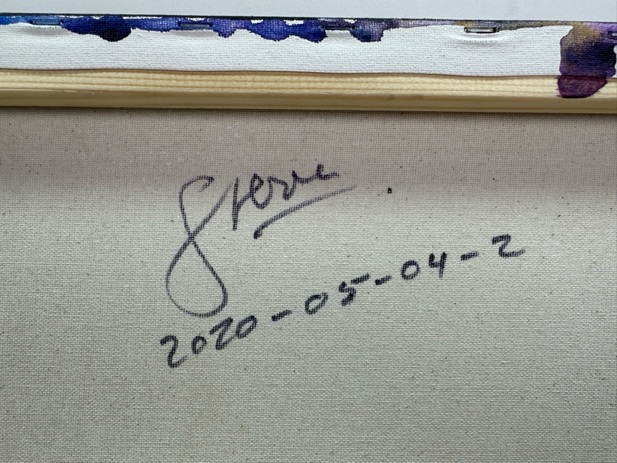 Gerrit Greve (1948-2024, Cardiff by the Sea, CA) Original Abstract Flowers Acrylic Painting On Canvas 2020 Signed Verso 20' X 16' Estimate $1,000-$2,000 [Photo 4]