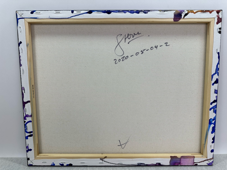 Gerrit Greve (1948-2024, Cardiff by the Sea, CA) Original Abstract Flowers Acrylic Painting On Canvas 2020 Signed Verso 20' X 16' Estimate $1,000-$2,000 [Photo 5]