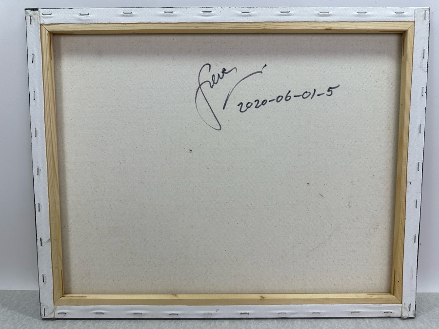 Gerrit Greve (1948-2024, Cardiff by the Sea, CA) Original Abstract Heart Acrylic Painting On Canvas 2020 Signed Verso 20' X 16' Estimate $1,000-$2,000 [Photo 4]