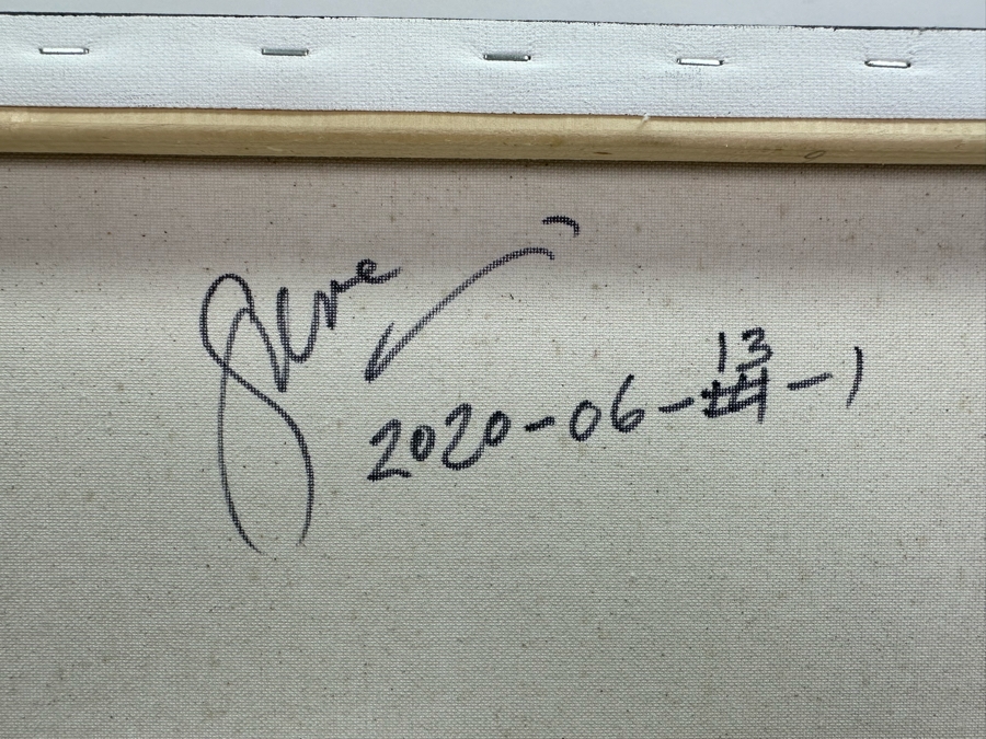 Gerrit Greve (1948-2024, Cardiff by the Sea, CA) Original Abstract Heart Acrylic Painting On Canvas 2020 Signed Verso 20' X 16' Estimate $1,000-$2,000 [Photo 5]